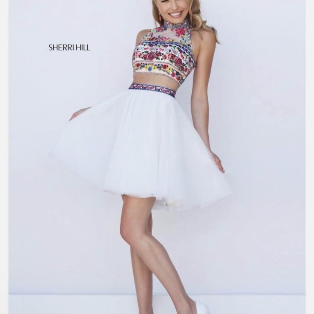 Sherri Hill Floral Two-Piece Prom Dress